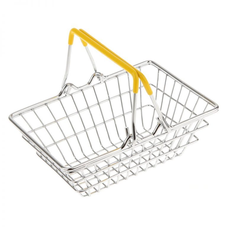 Miniature Shopping Basket (Yellow Handles)