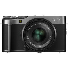 Fujifilm X-A7 Mirrorless Camera (Dark Silver) with Black XC15-45mm Lens [front]